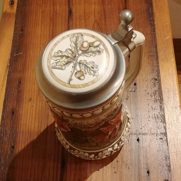 Vintage Gerz German Beer Stein Tankard Mother Mama Fox Baby Fox Kits RARE - Picture 7 of 10